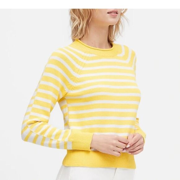 Banana Republic Stripe CottonBlend Cropped Sweater NEW - Picture 1 of 6